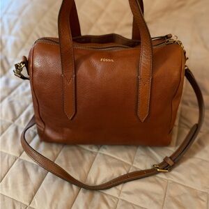 Fossil Tan Leather Satchel